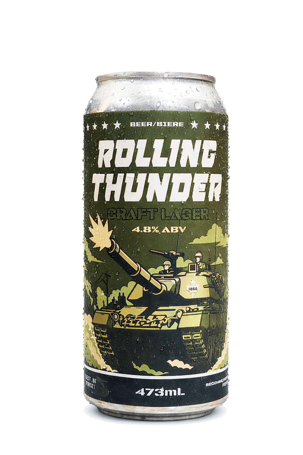 Rolling Thunder Lager can