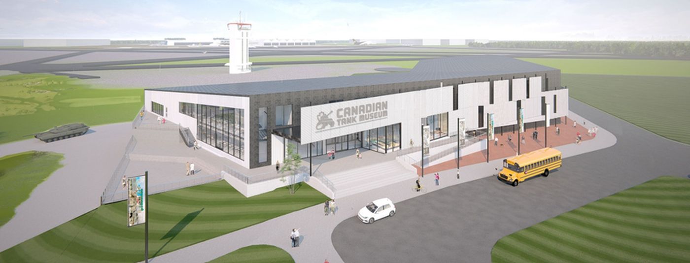 Architectural rendering of the new Canadian Tank Museum building