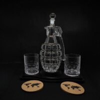 Grenade Decanter and Glasses